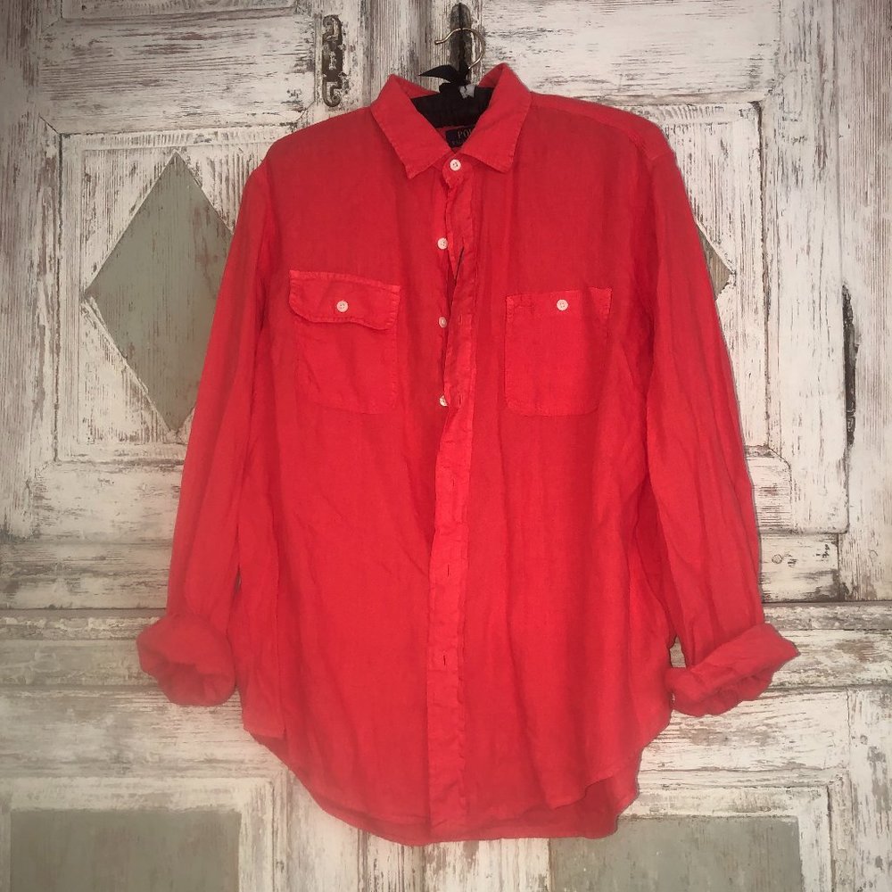Ralph Lauren salmon classic fit linen shirt Size L